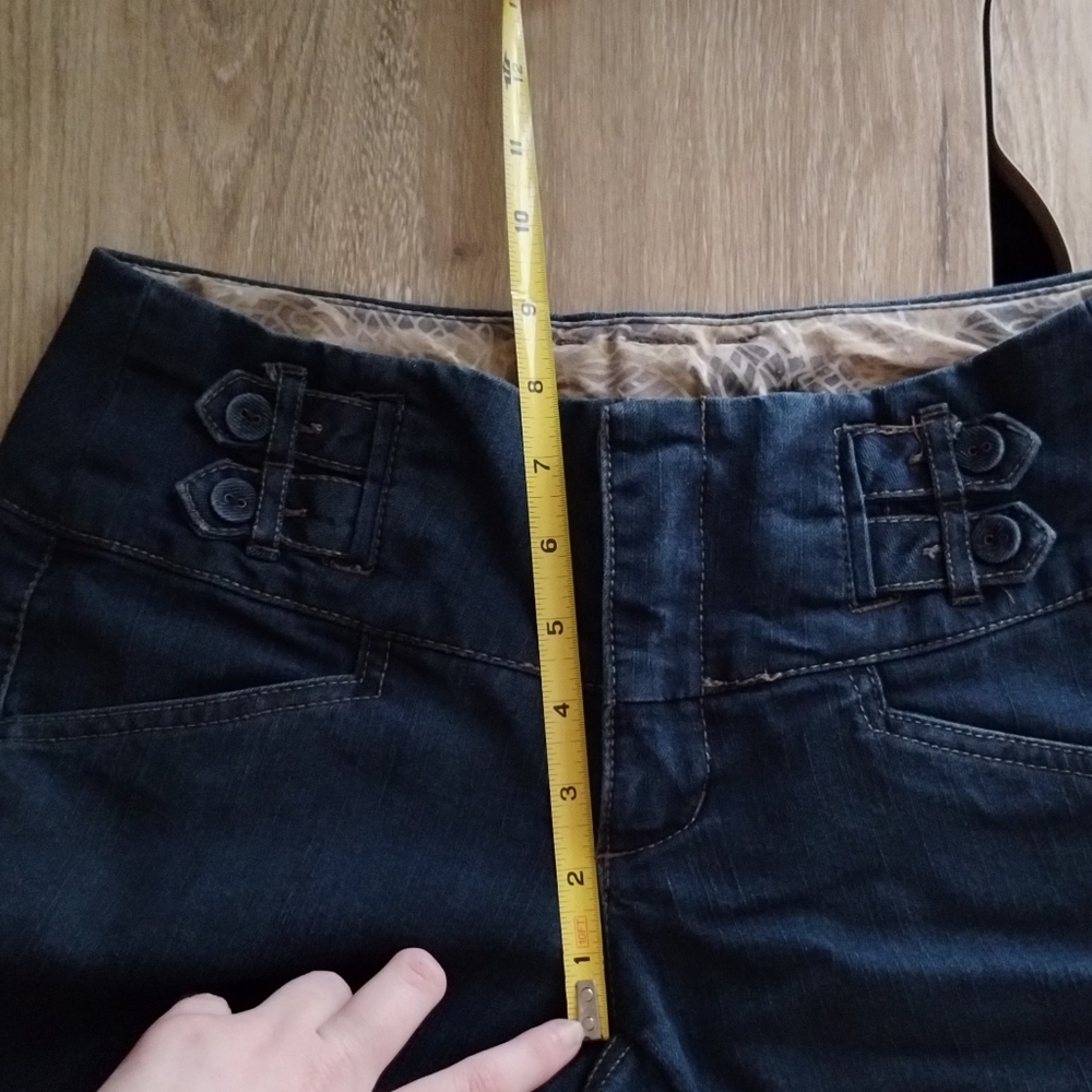 Boom Boom Jeans Juniors Size 5 Dark Blue Denim Bermuda Shorts - Picture 13 of 15